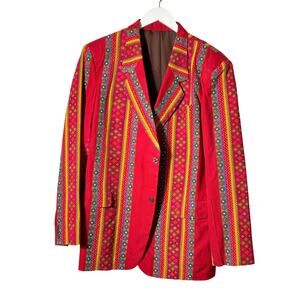 Vintage Embroidered Southwestern Aztec Print Blazer Unsized see measurements